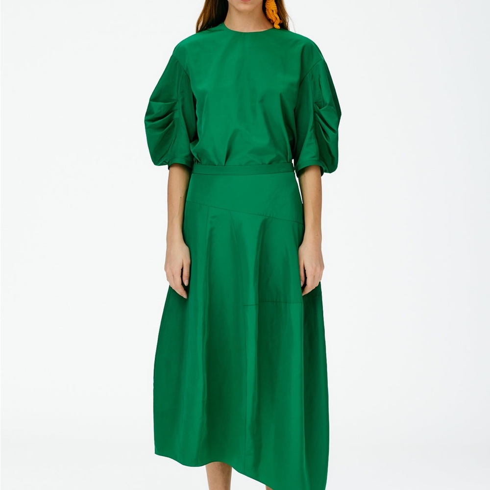 Tibi Italian Sporty Nylon Balloon Skirt